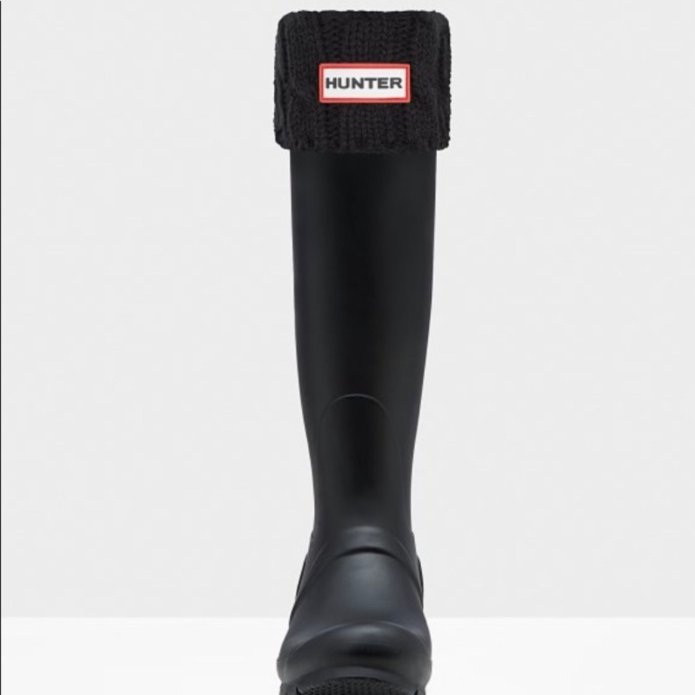 Black knit hunter boot tall sock inserts